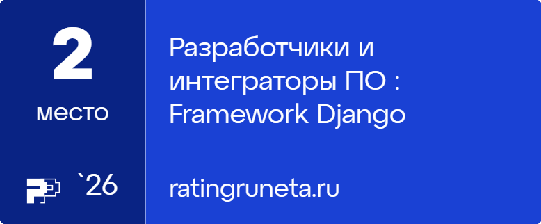 Разработчики и интеграторы ПО : Framework Django