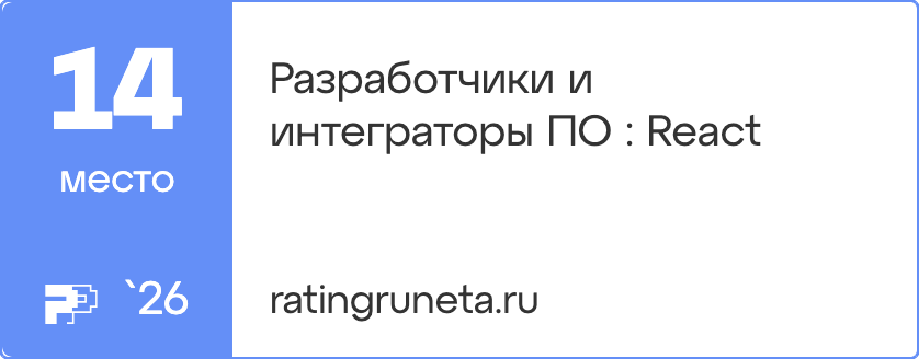 Разработчики и интеграторы ПО : React