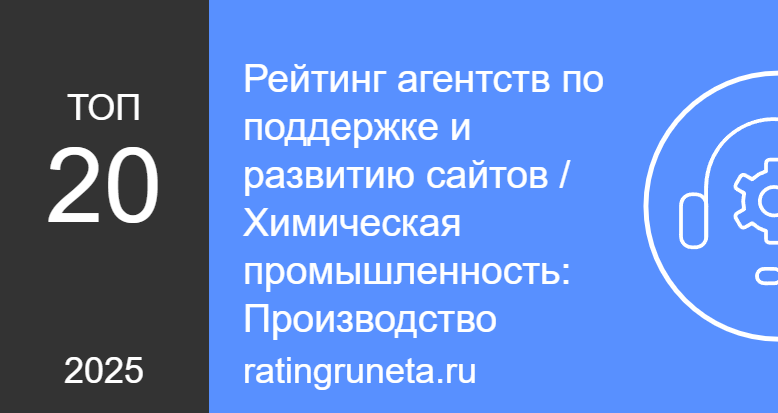 Рейтинг агентств по поддержке и развитию сайтов / Химическая промышленность: Производство