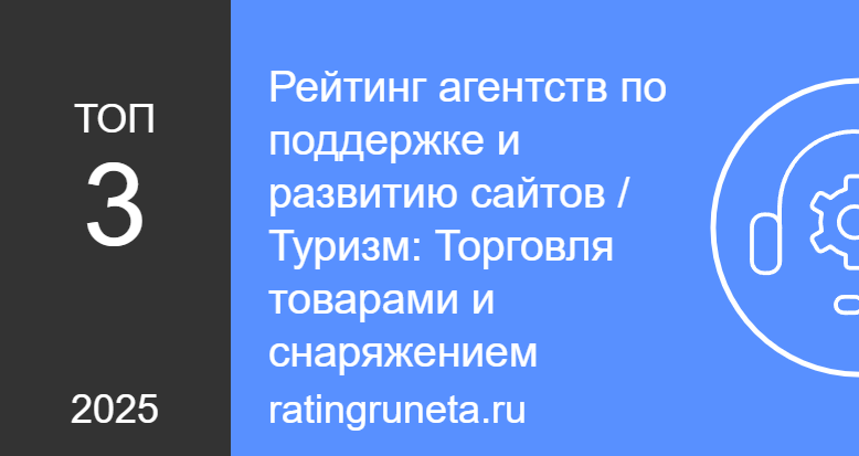 Рейтинг агентств по поддержке и развитию сайтов / Туризм: Торговля товарами и снаряжением