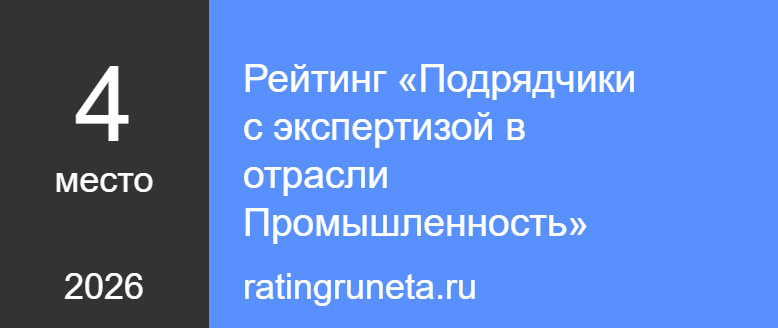 Рейтинг «Подрядчики с экспертизой в отрасли Промышленность»
