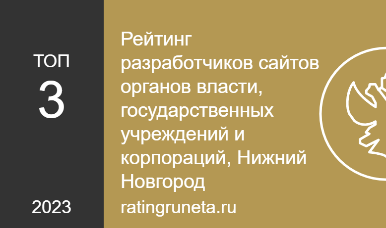 Рейтинг разработчиков сайтов органов власти, государственных учреждений и корпораций, Нижний Новгород